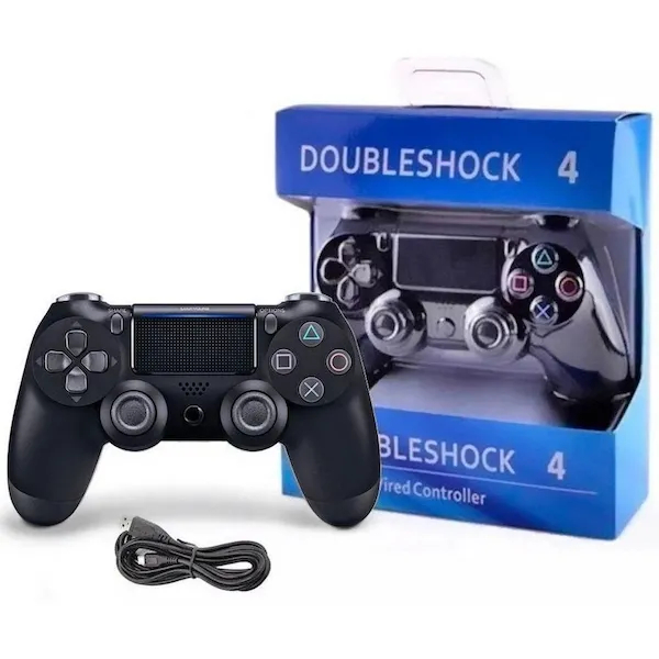 Controle PS4 Play 4 Plastation 4 Preto Sem Fio Primeira Linha Com Caixa