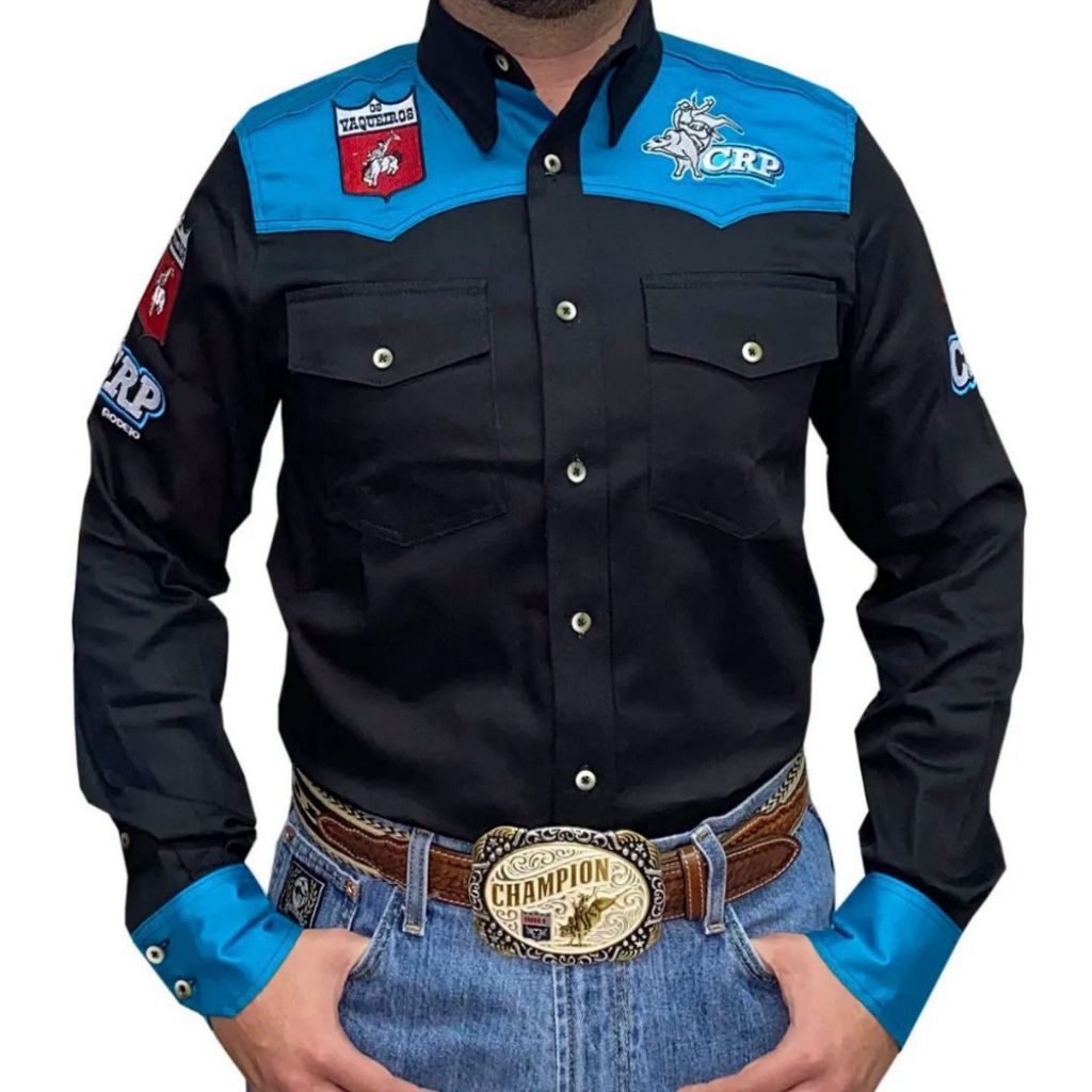 camisa masculina Rodeio competição CRP os vaqueios | Shopee Brasil