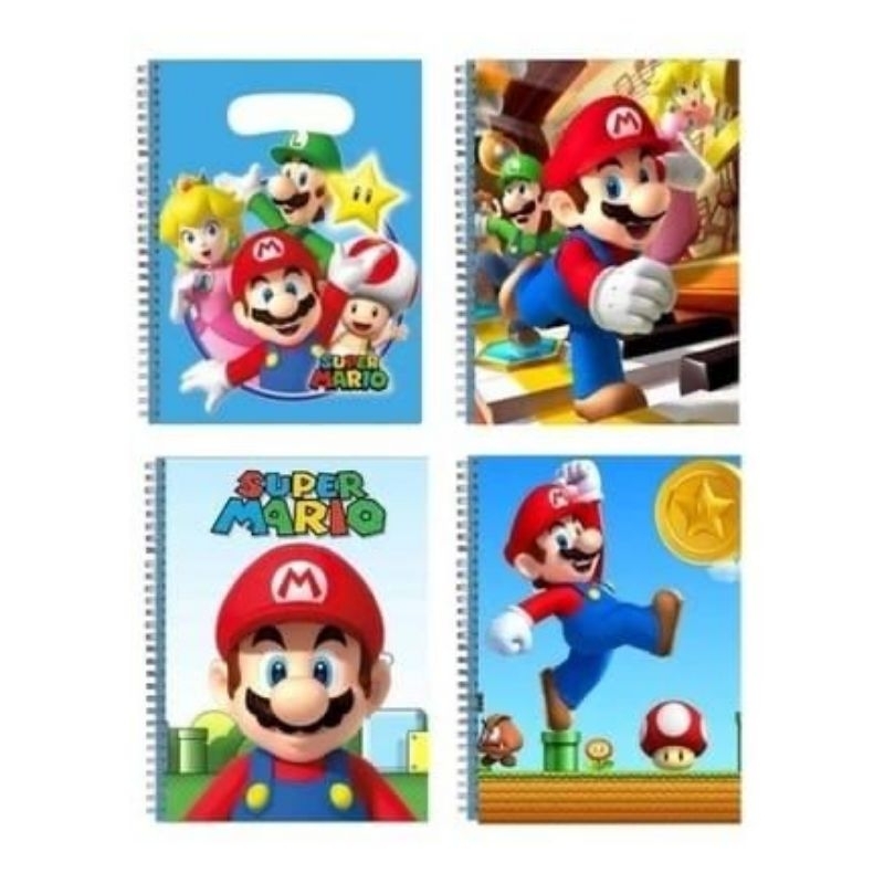 Kit 4 Adesivo Para Capa De Caderno Super Mario | Shopee Brasil