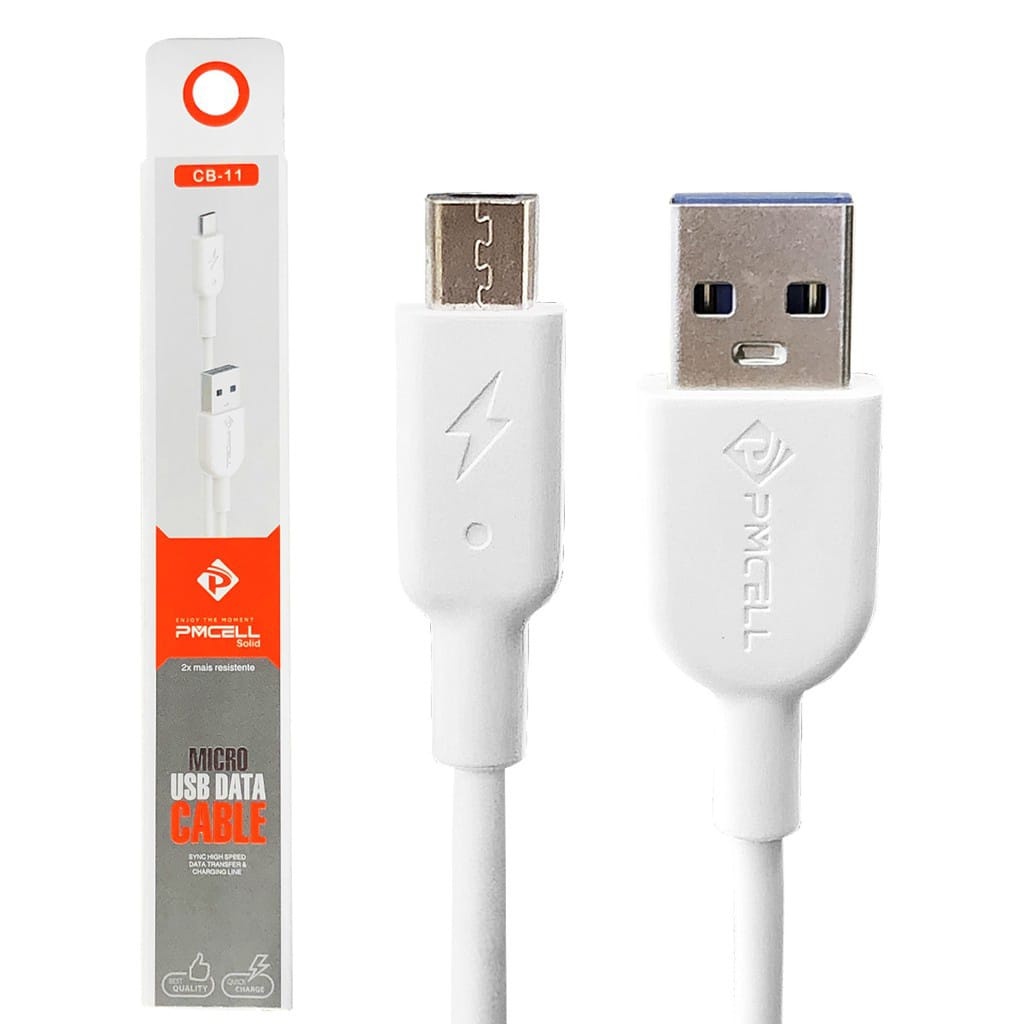 Cabo USB Micro USB V8 PmCell Carga Rapida Android | Shopee Brasil