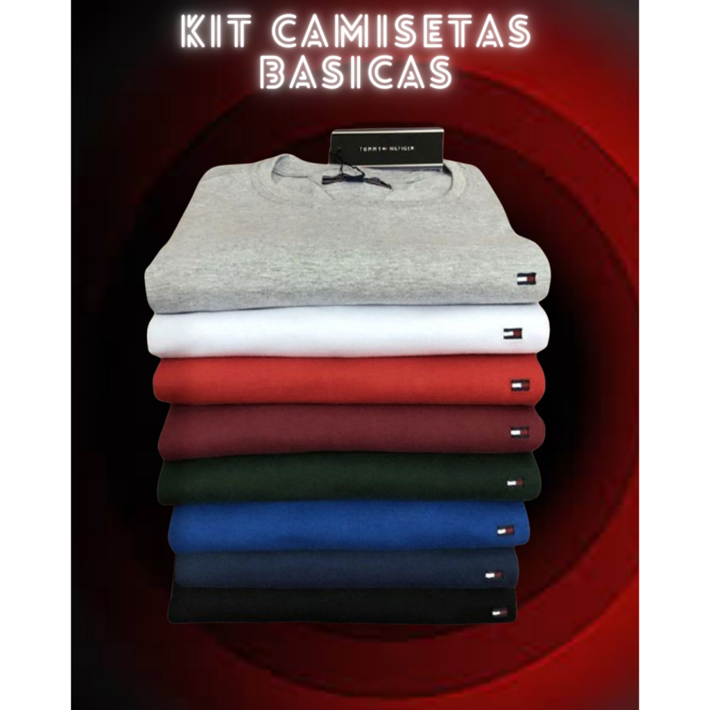 KIT 5 Camisetas Gola Redonda PLUS SIZE G1 G2 G3 Blusa Masculina Algodão 100%