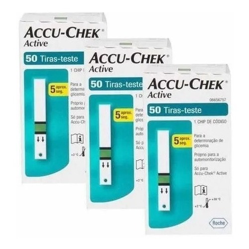 Kit 3x50 Accu-chek Active (150 Tiras Reagentes) Promoção