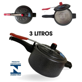 Panela de Pressão 3,5 Litros Black com Tampa Polida – Aluminio