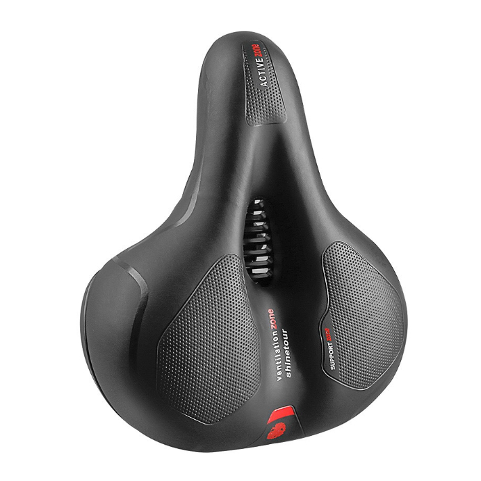 Banco Selim Bicicleta 2 Molas Largo Fita Refletiva de Segurança