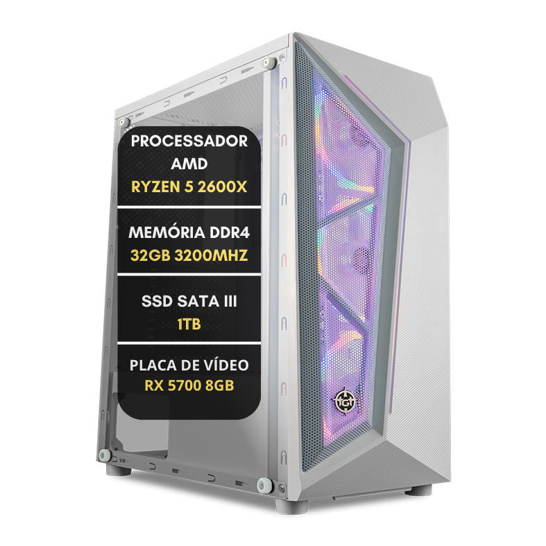 Computador Gamer Branco Ryzen 5 Rx 5700 8gb 32gb Ram 1tb Ssd | Shopee ...