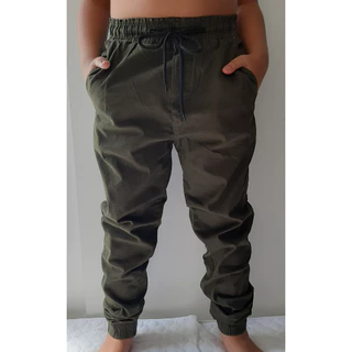 Calça Juvenil Sarja Jogger Luxxo Verde Militar Envio Imediato