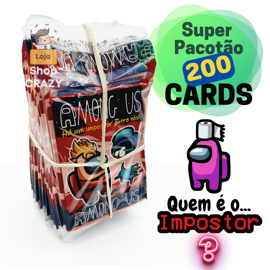 50 Pacotinhos AMONG US de Cartinhas | São 200 CARDS | Revenda, Colecione ou Bafo