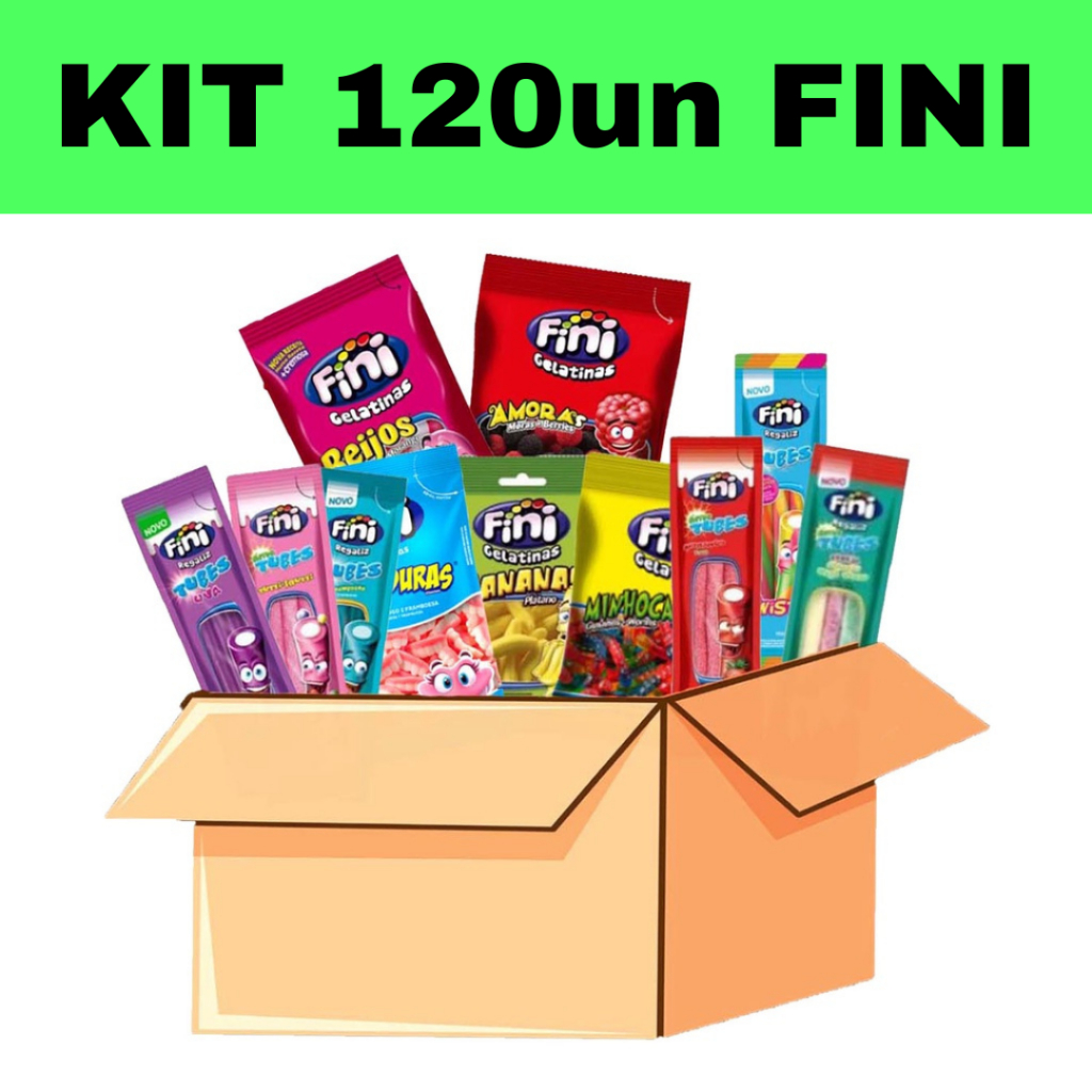 Kit 120 Pacotes Bala Fini Sabores Sortidos Festas Gulosiemas