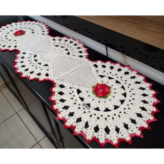 Caminho de Mesa Crochê, Centro de Mesa Croche Decoração Sala, cozinha
