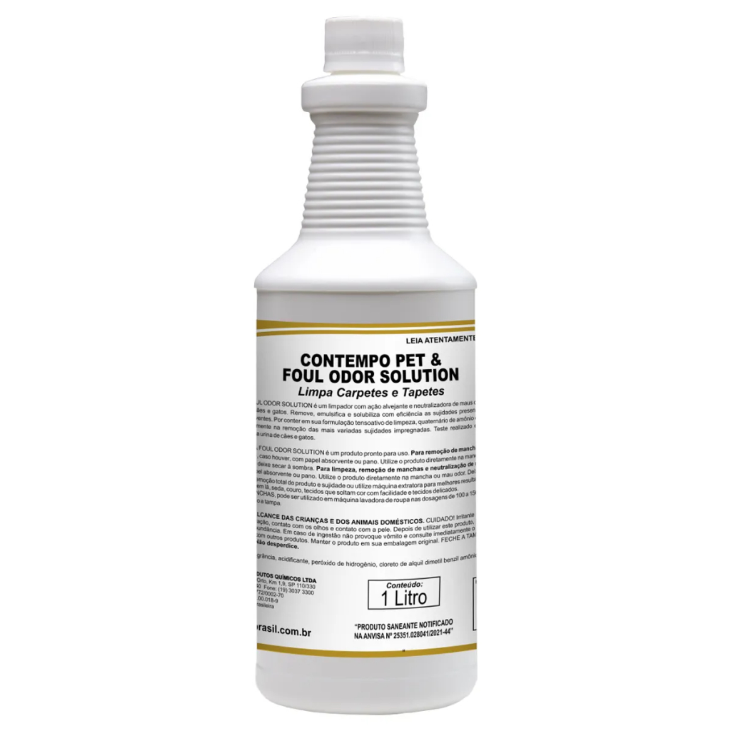 Contempo Pet Odor Solution 1L Limpa e elimina odores de Carpete, Tapetes, Colchões e Sofas