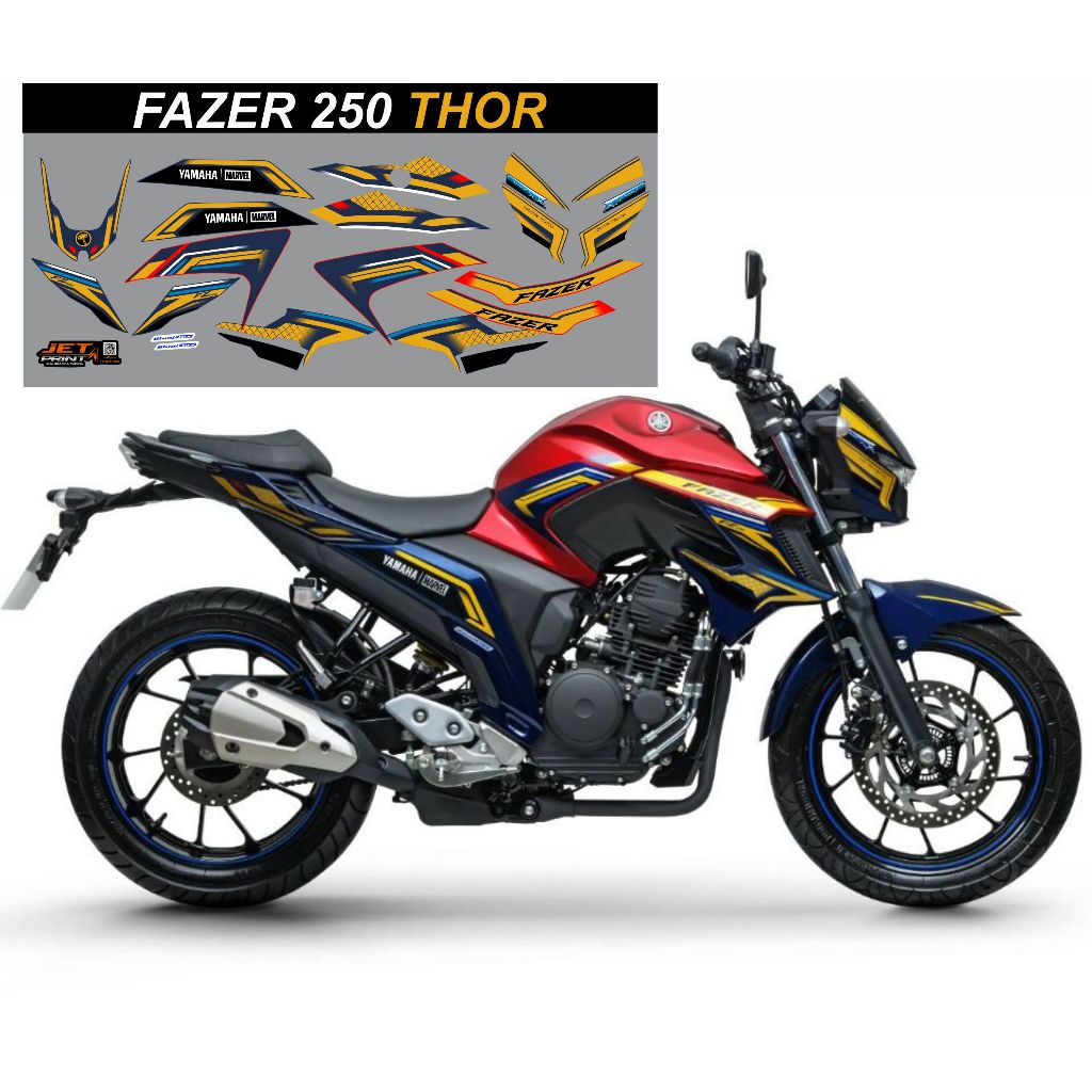 KIT FAIXAS ADESIVOS FZ 250 THOR FAZER 250 YAMAHA ENCAIXE PERFEITO
