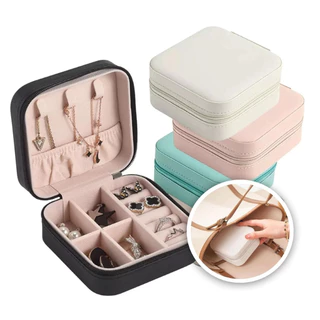 Mini Porta Joias De Bolsa Para Viagem Portátil Caixa de Armazenamento para colar, brincos, anéis, pulseira Generic e Bijuteria Organizador Fácil de transportar 10cm