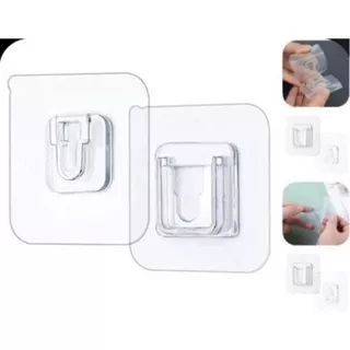 kit 5/10/15 pares Gancho Adesivo Dupla Face Transparente Sem Furos Pregos Para Banheiro E Cozinha