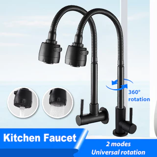 Torneira Gourmet Cozinha Bancada Mesa Pia Cano Inox Flexível 1/4 de volta Saída de água dois modos Rotação 360°