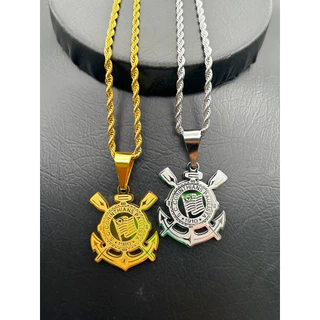 Corrente Pingente Time Aço Inoxidável masculino Feminino 45/60cm aco inox PRATA Dourado