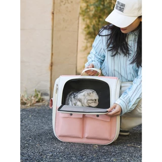 pequeno Cães e Gatos Animais Transparente Passeio Respirável Visão Bolsa Mochila Luxo Para Transporte E Viagem De Pets
