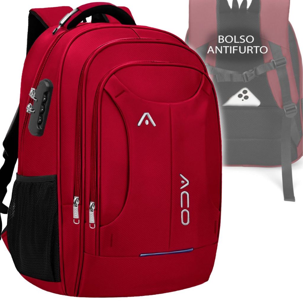 Mochila Escolar Faculdade Feminina Masculina Cadeado Alto Padrao Resistente Acompanha Cabos