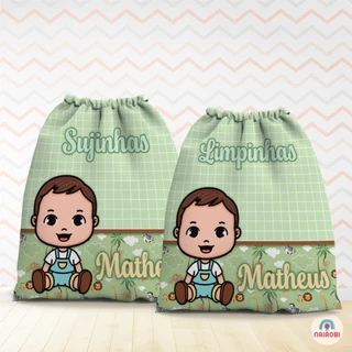 kit saquinho roupa Limpa e suja/Saquinho organizador/Saquinho de Tecido Personalizado em Oferta na Shopee