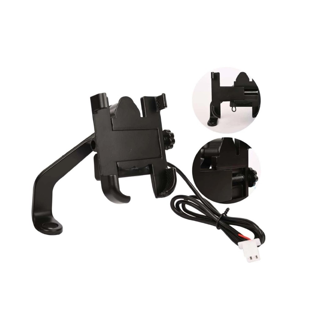 SUPORTE DE CELULAR PARA MOTO COM CARREGADOR IT-BLUE LE-019 somente para Retrovisor Moto