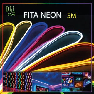 Fita de LED Mangueira Neon 5 Metros IP65 Flexível Com ou Sem Fonte | 8 Cores
