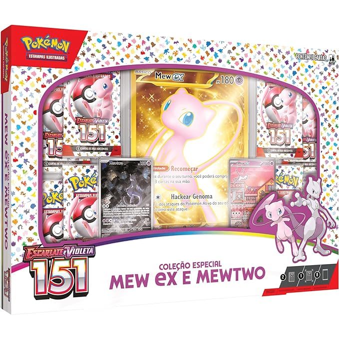 新しいスタイル EX Mew 151 Box e Especial Coleção Pokémon Copag Mewtwo ポケモンカードゲーム