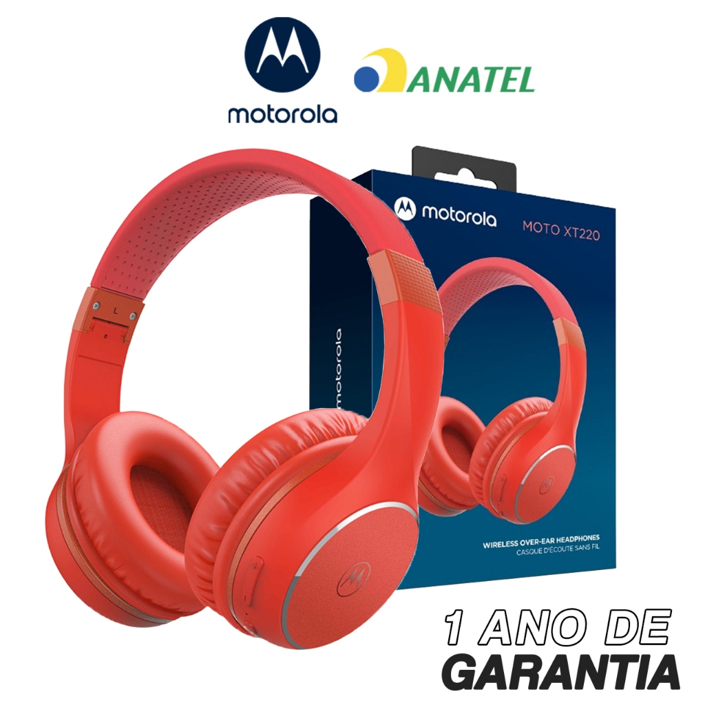 Motorola, Moto XT 220, Fone de Ouvido Bluetooth, Vermelho