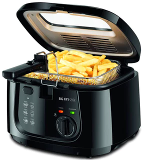 Fritadeira Elétrica À Óleo Big Fryer Mondial 2,5 Litros 1500W FT-07 Preto