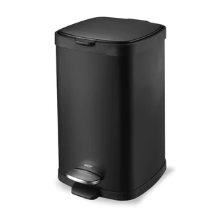 Lixeira Com Pedal Brinox Frame 12 Litros - Em Aço Carbono Preto em Oferta na Shopee