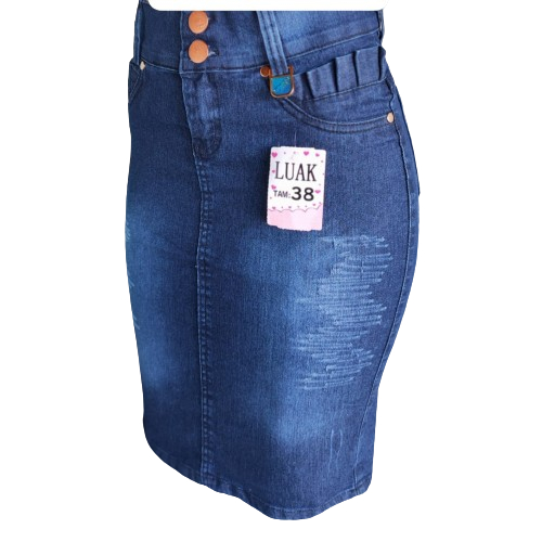 Mini Saia Jeans Plus Size Destroyed Tendência Verão Moda Gringa