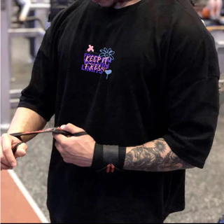 Camiseta Oversized Grande Estampada Musculação Fit 100% Algodão Casual Academia Streetwear