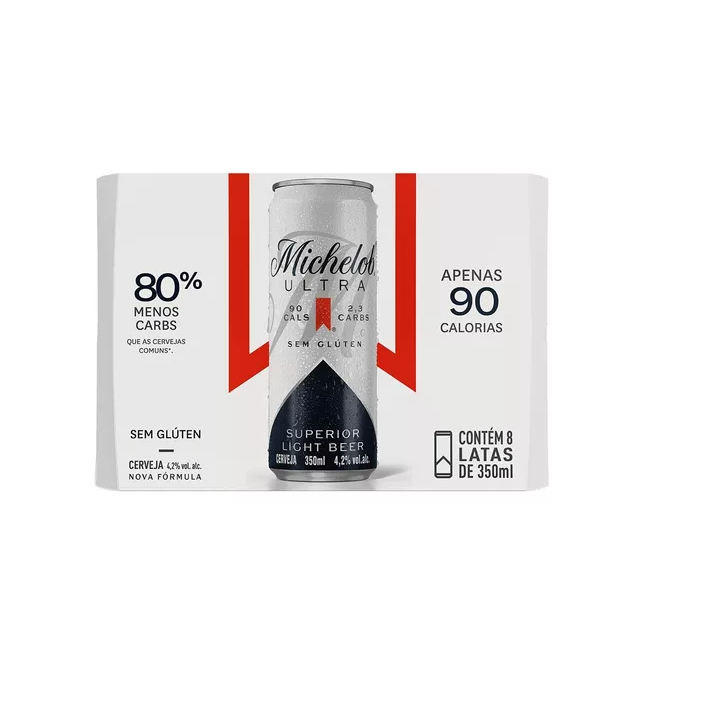 Cerveja Michelob Ultra Lata s/ Glúten 350 ml Pack c/8 | Shopee Brasil