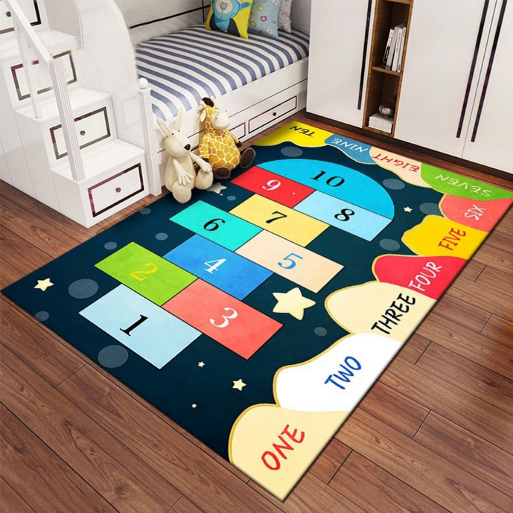 Tapete Belga Kids Para Quarto 1,00m x 1,40m Diversas Estampas Confortáveis Macio Antichamas