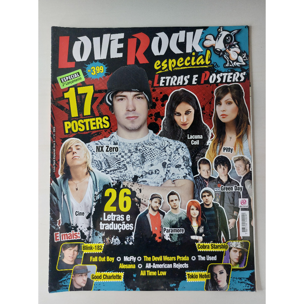Revista Love Rock Especial Nº 8 Tokio Hotel NX Zero Paramore