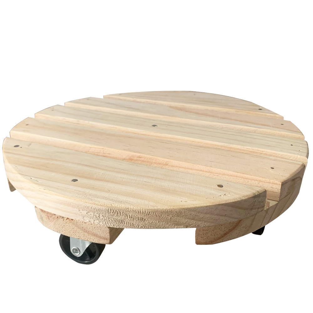Detalhe do suporte de madeira para plantas