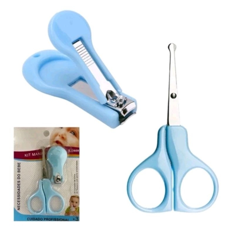 kit unha bebê / manicure com tesoura e cortador, rosa ou azul | Shopee ...