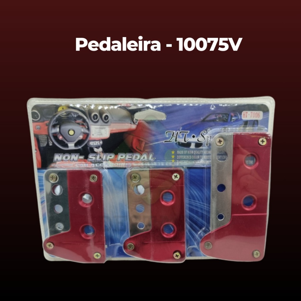 PEDALEIRA DE CARRO ESPORTIVA DES-10075 VERMELHA