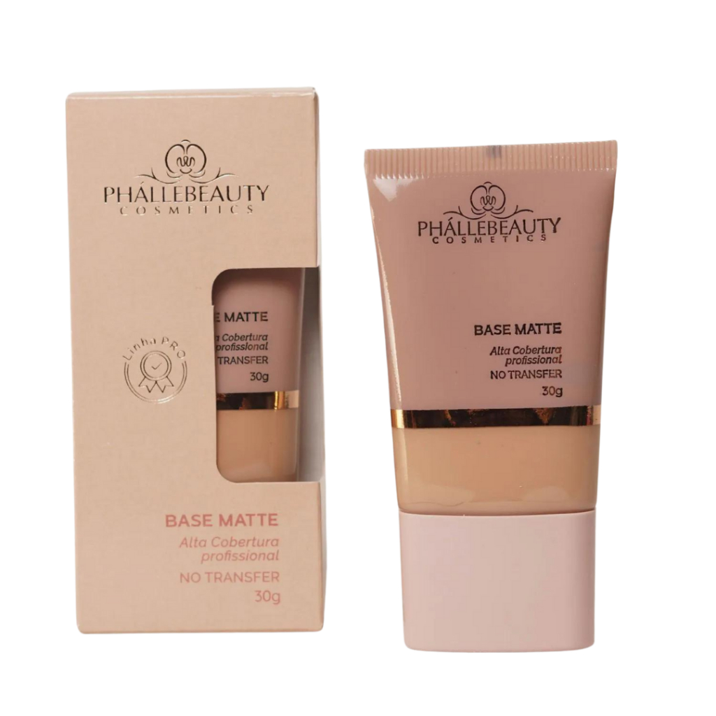 Base Matte Alta Cobertura Phallebeauty Maquiagem pele oleosa | Shopee ...