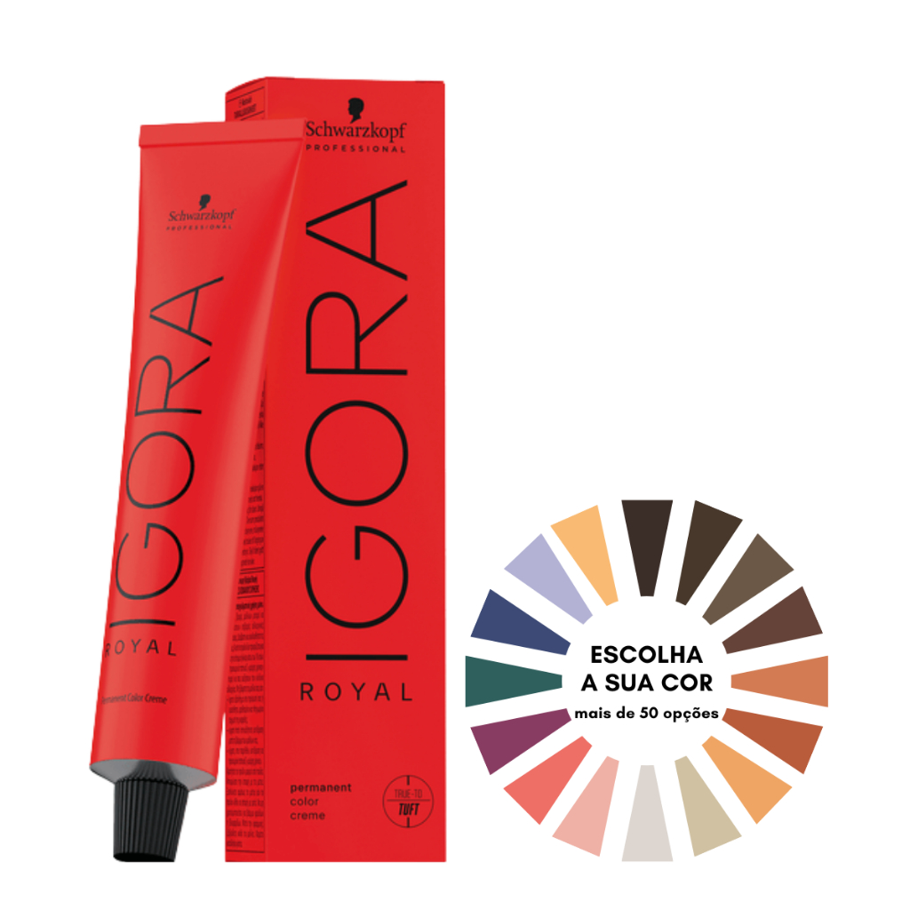 Coloração Tintura Igora Royal Schwarzkopf 60g Escolha do 7-0 ao 9-98 ...