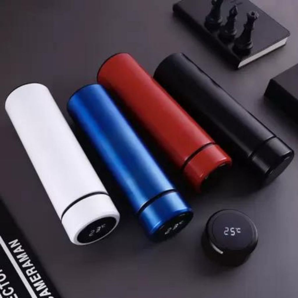 500 Ml Garrafa Térmica Inox Inteligente Com Medidor De Temperatura Ideal Para Viagens Escritório