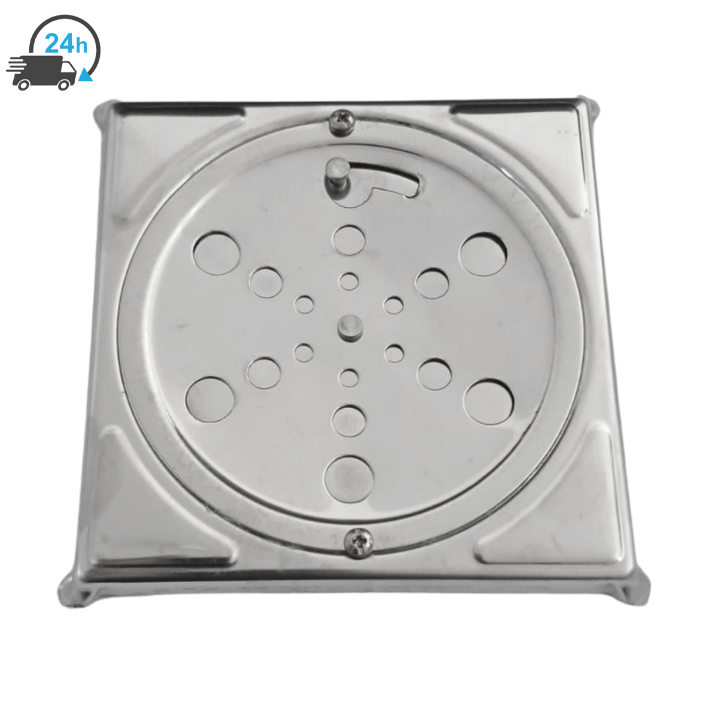 Ralo Inox Quadrado Com Caixilho Para Banheiro Tampa Anti Odor 10x10 15x15