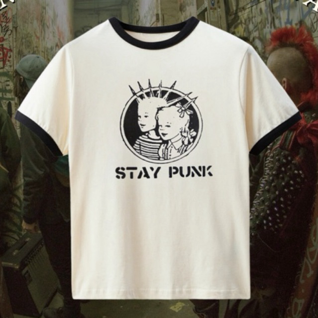 Camisera Stay Punk Rock Emo Ringer Tee | Shopee Brasil