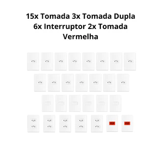Kit Tomadas Interruptores 4x2 (26 Pçs) Casa Completa!!!