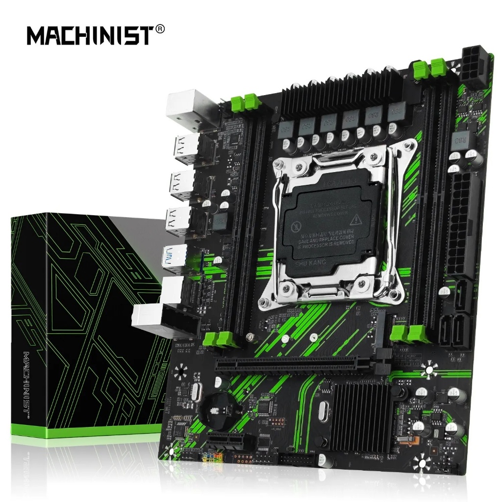 Placa Mae X99 Machinist Pr9 Micro Atx Black Green Xeon Novo