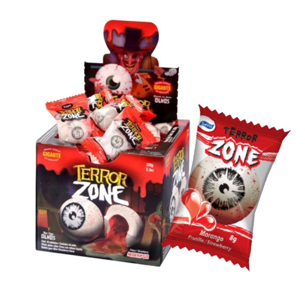 Chiclete Terror Zone caixa com 40 unidades de 8g cada -Terror