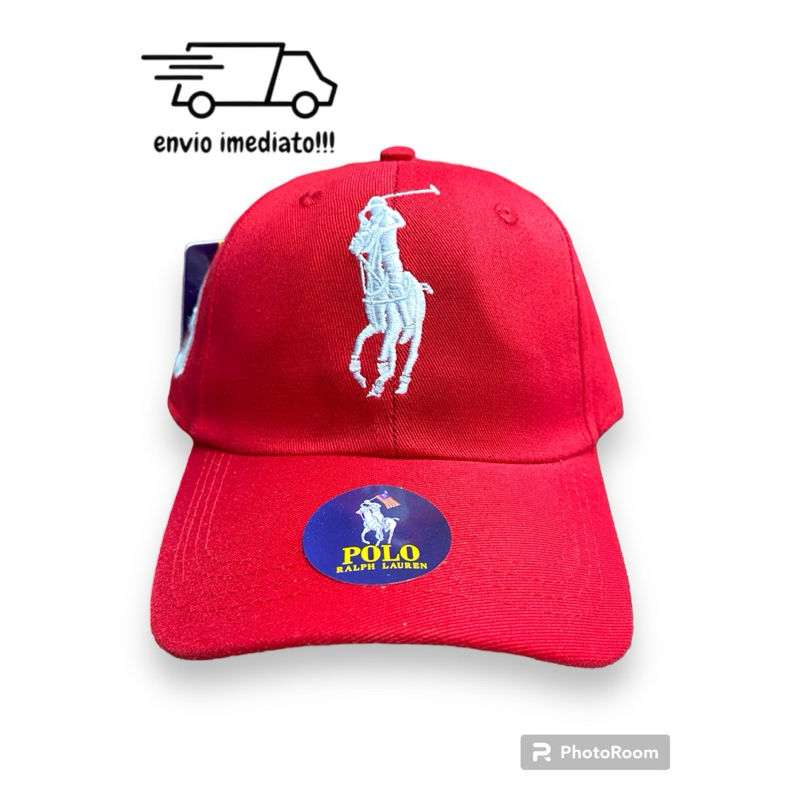 Boné Polo Vermelho Aba Curva Fitao Foto Real Do Produto Envio Emediato