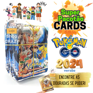 100 Hiper Cards Pokemon GO v.2024 | Encontre as Brilhantes | Para Colecionar ou Bafo