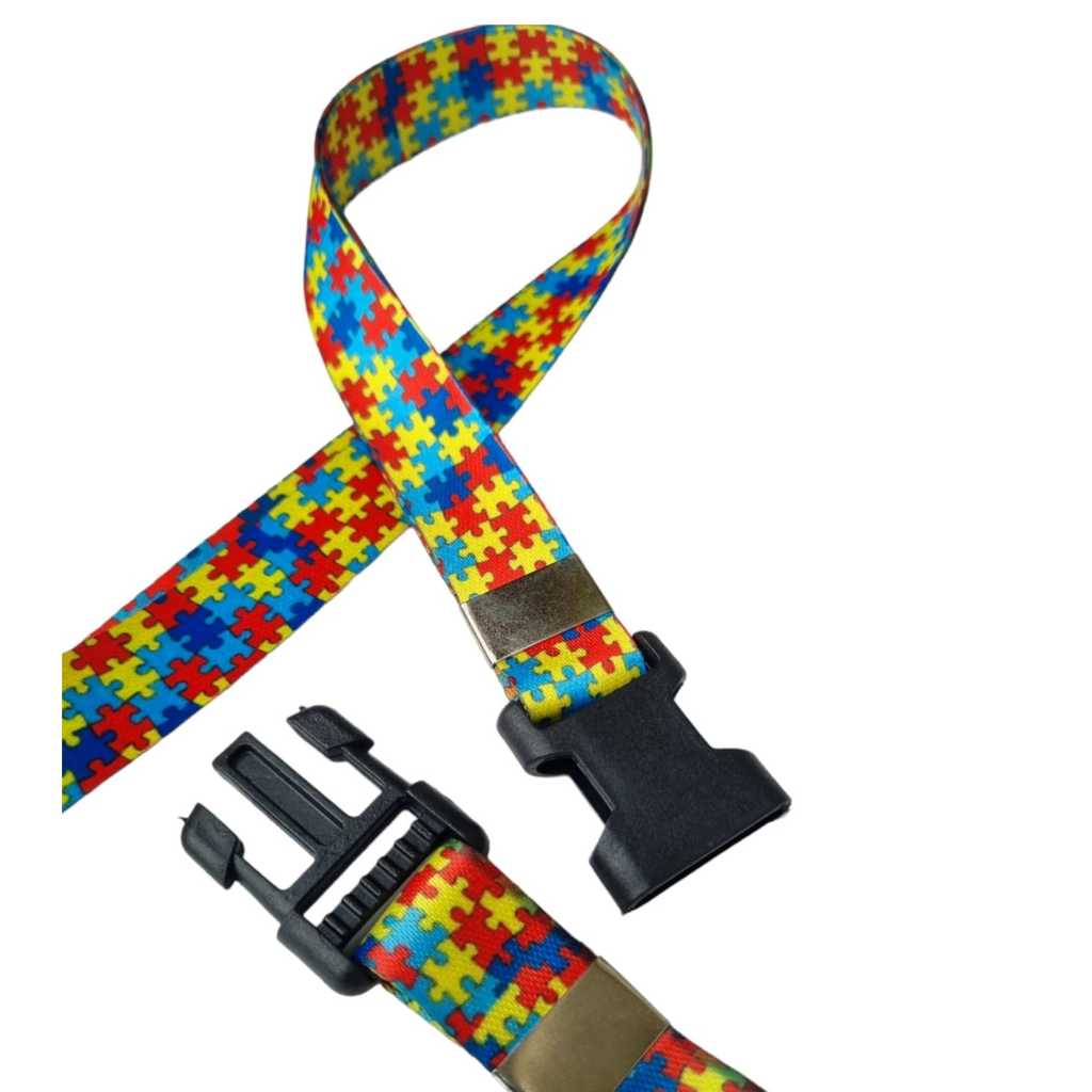 Cordão Estampado Dupla Face Girassol Quebra Cabeça Conscientização ...