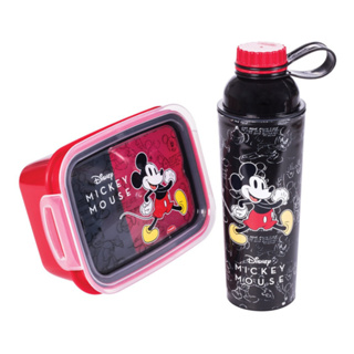 Kit Lancheira Escolar Mickey Garrafa 660ml E Pote Marmita 850ml