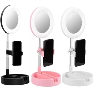 Espelho de led iluminador portátil com suporte