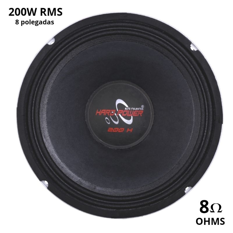 Alto falante médio grave Hard Power HP 200H 8 200W RMS 8ohms